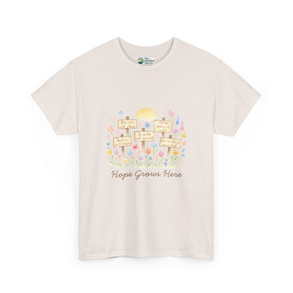 Hope Grows Here T-Shirt – Floral Self-Care Tee