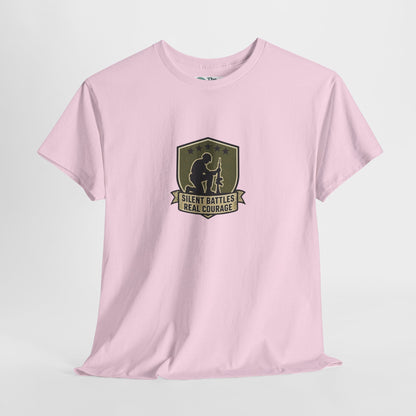 Silent Battles Real Courage T-Shirt – Military Mental Health Tee