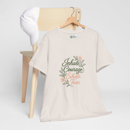 Inhale Courage, Exhale Fear T-Shirt – Floral Affirmation Tee