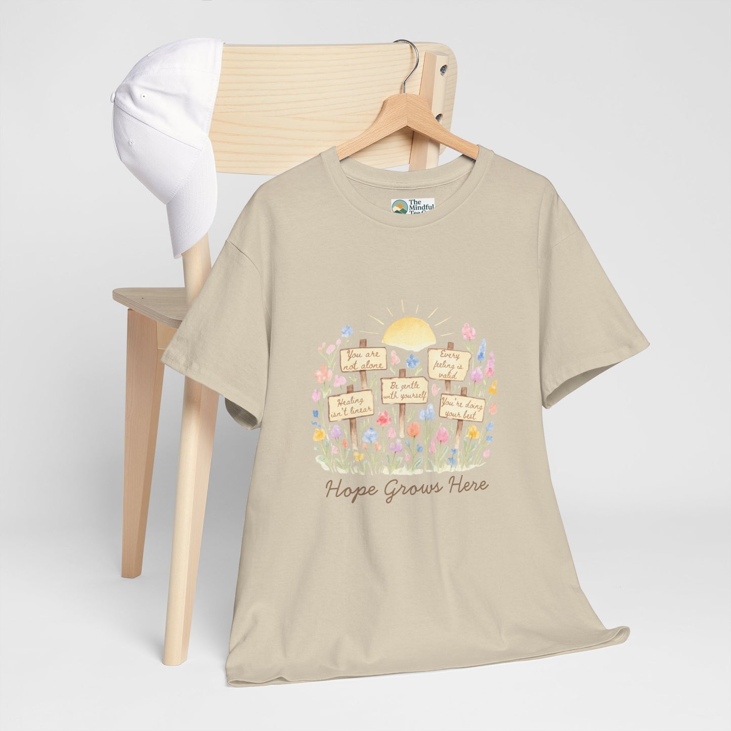 Hope Grows Here T-Shirt – Floral Self-Care Tee