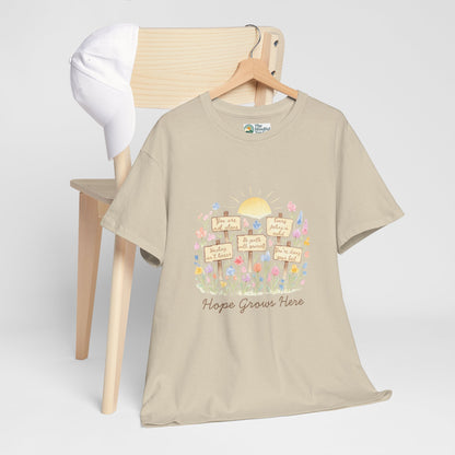 Hope Grows Here T-Shirt – Floral Self-Care Tee