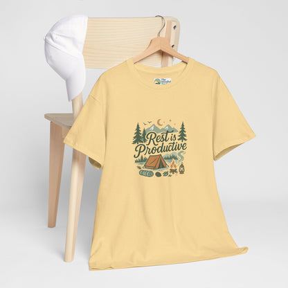 Rest Is Productive T-Shirt – Camping Mindfulness Tee