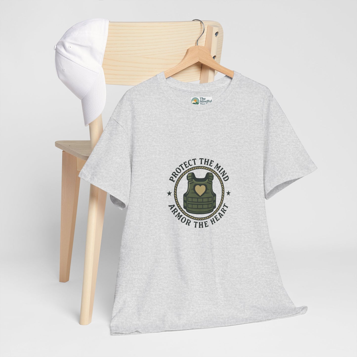 Protect the Mind, Armor the Heart T-Shirt – Military Strength & Resilience  Tee