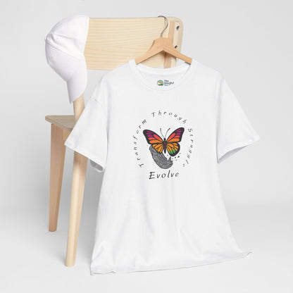 Transform Through Struggle T-Shirt - Butterfly Evolution