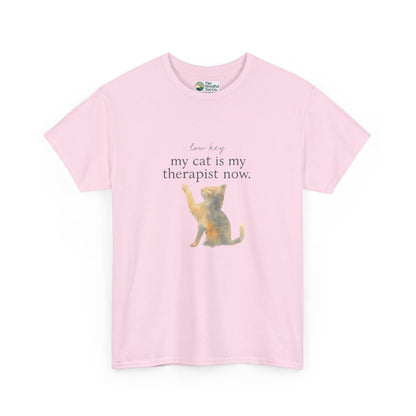 Low Key, My Cat Is My Therapist Now T-Shirt – Funny Cat Tee