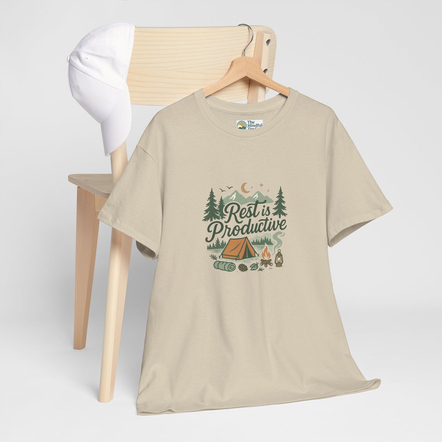Rest Is Productive T-Shirt – Camping Mindfulness Tee