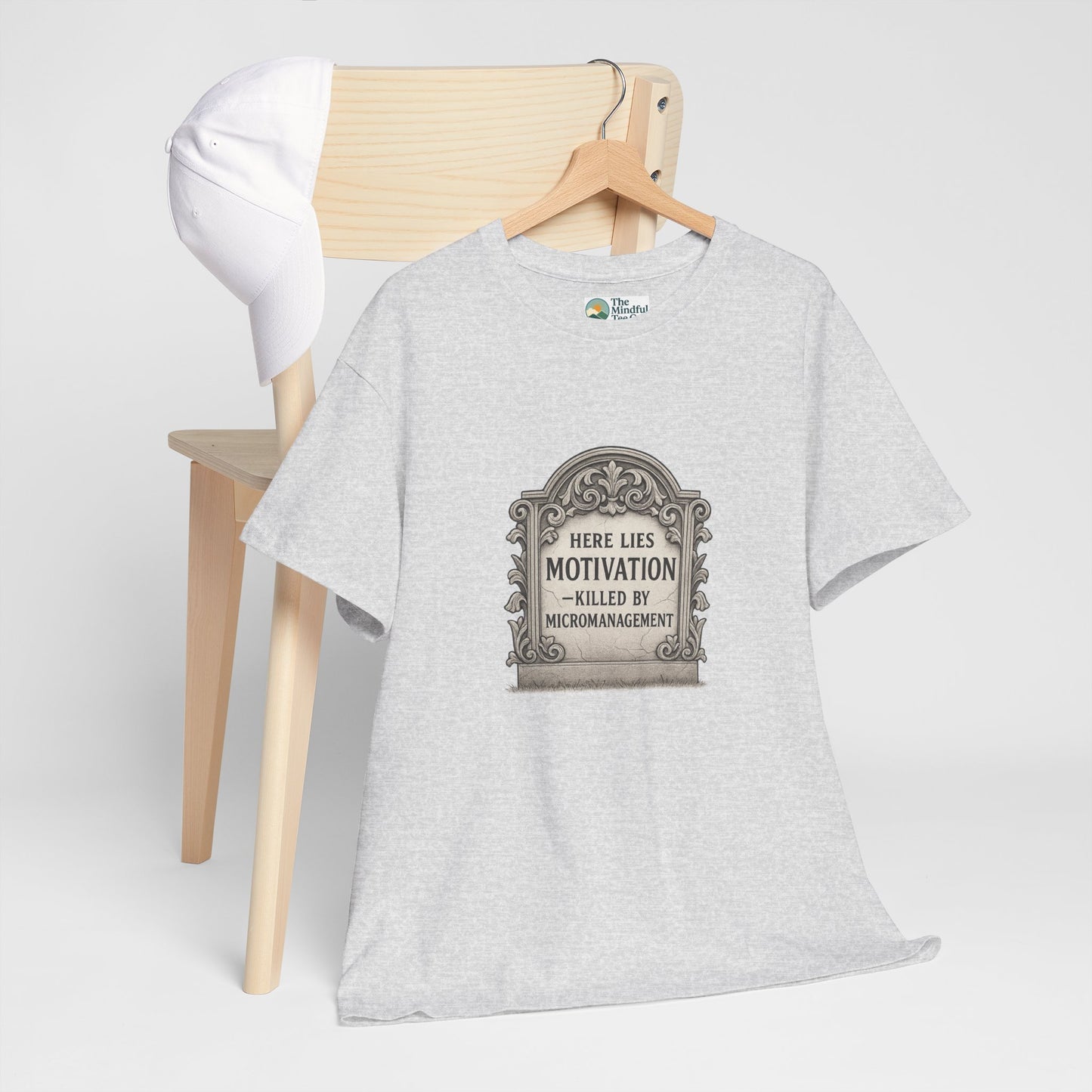 Here Lies Motivation T-Shirt – Corporate Parody Tee