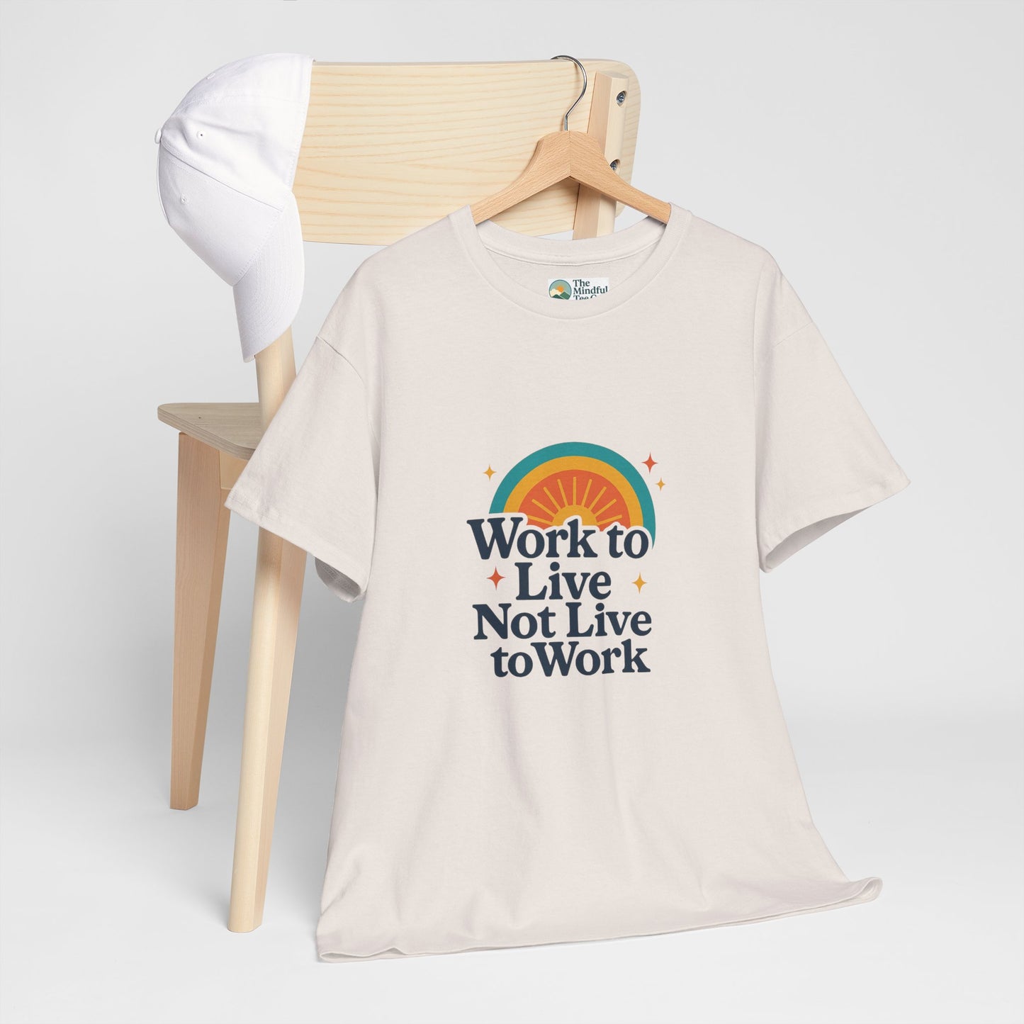 Work to Live, Not Live to Work T-Shirt – Retro Balance & Self-Care