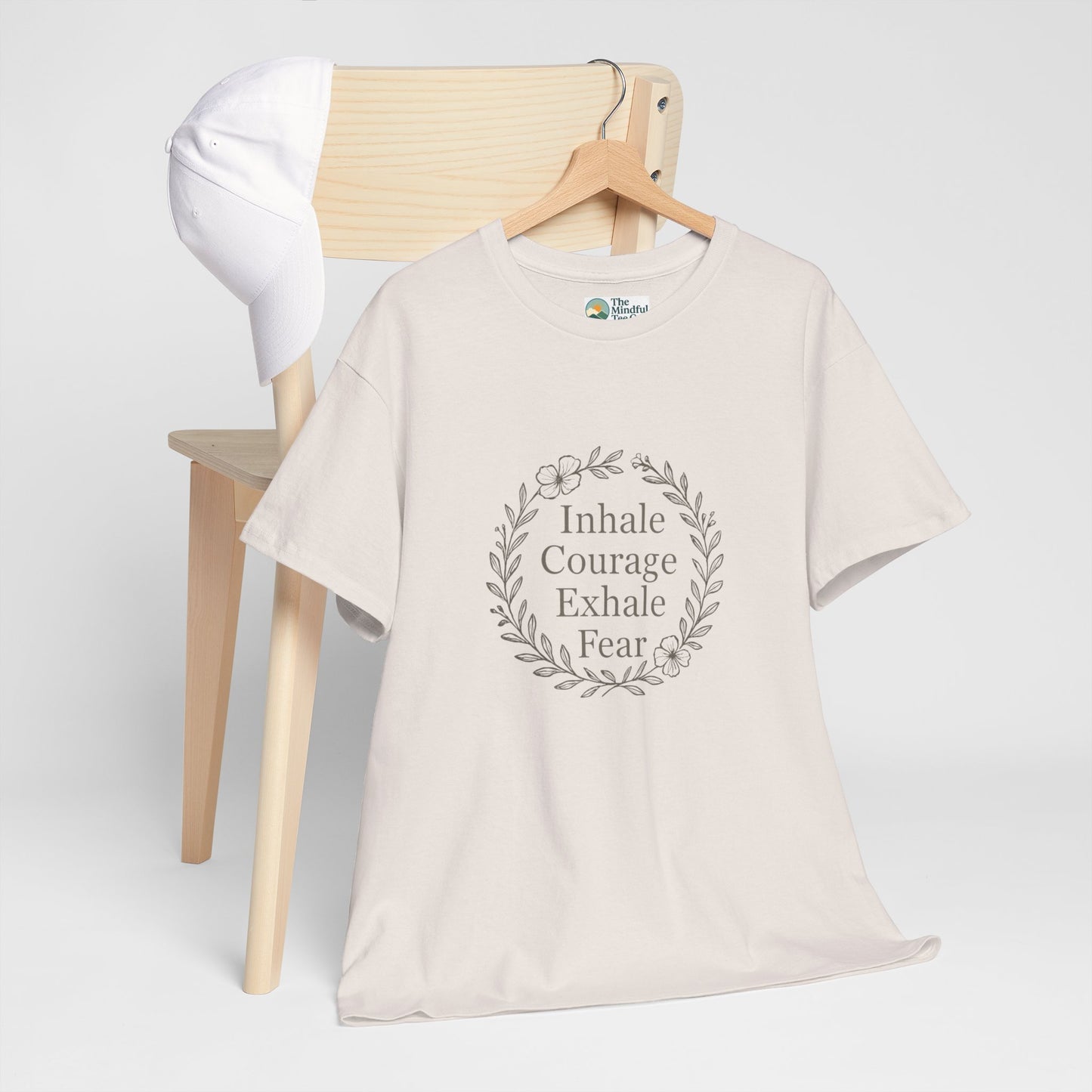 Inhale Courage, Exhale Fear T-Shirt – Inspirational Floral Tee