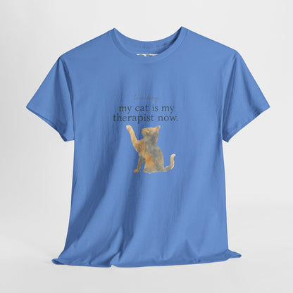 Low Key, My Cat Is My Therapist Now T-Shirt – Funny Cat Tee