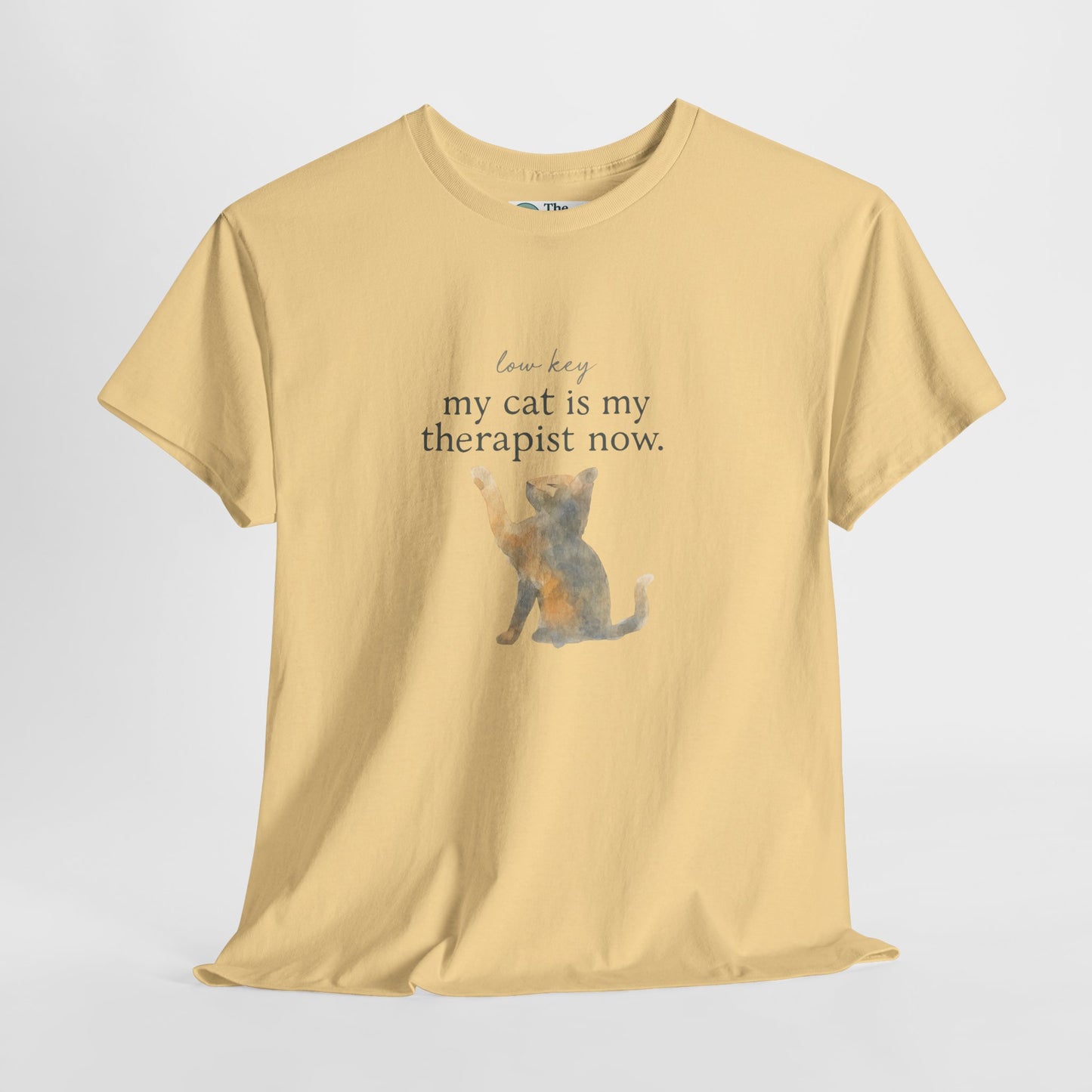 Low Key, My Cat Is My Therapist Now T-Shirt – Funny Cat Tee