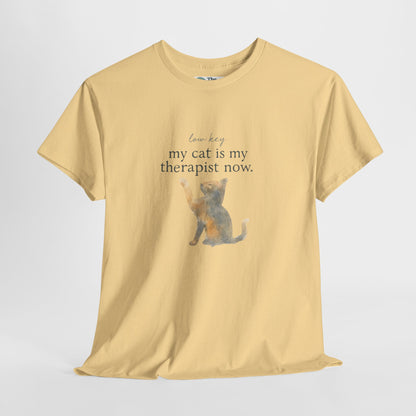 Low Key, My Cat Is My Therapist Now T-Shirt – Funny Cat Tee