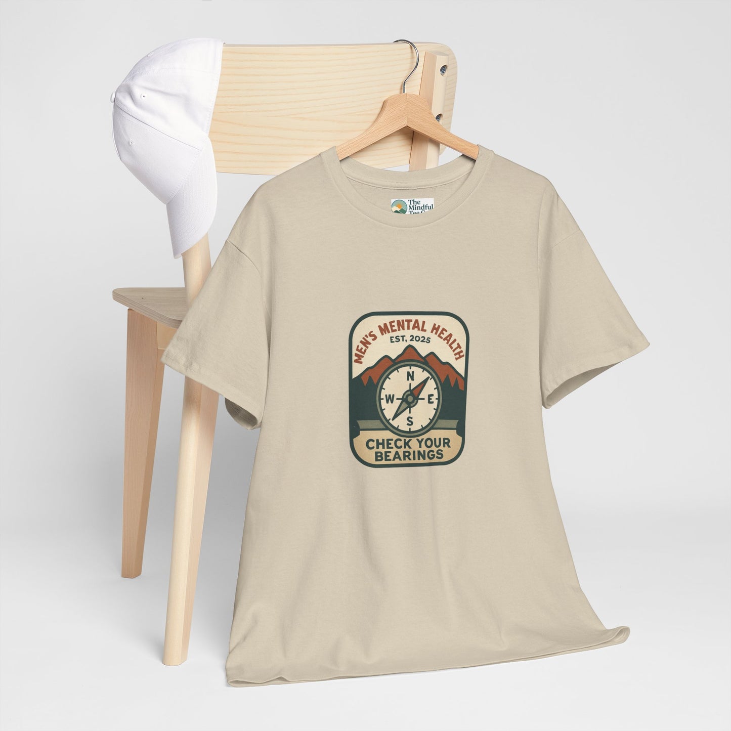 Check Your Bearings T-Shirt – Men’s Mental Health Compass Tee
