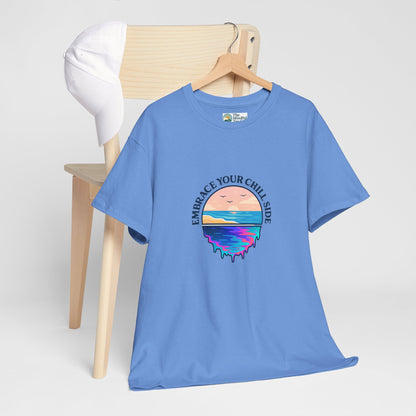 Embrace Your Chill Side T-Shirt - Mountain Lake Reflection Tee