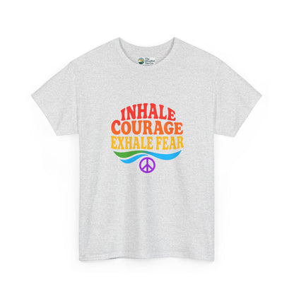 Inhale Courage, Exhale Fear T-Shirt – Retro Affirmation Tee