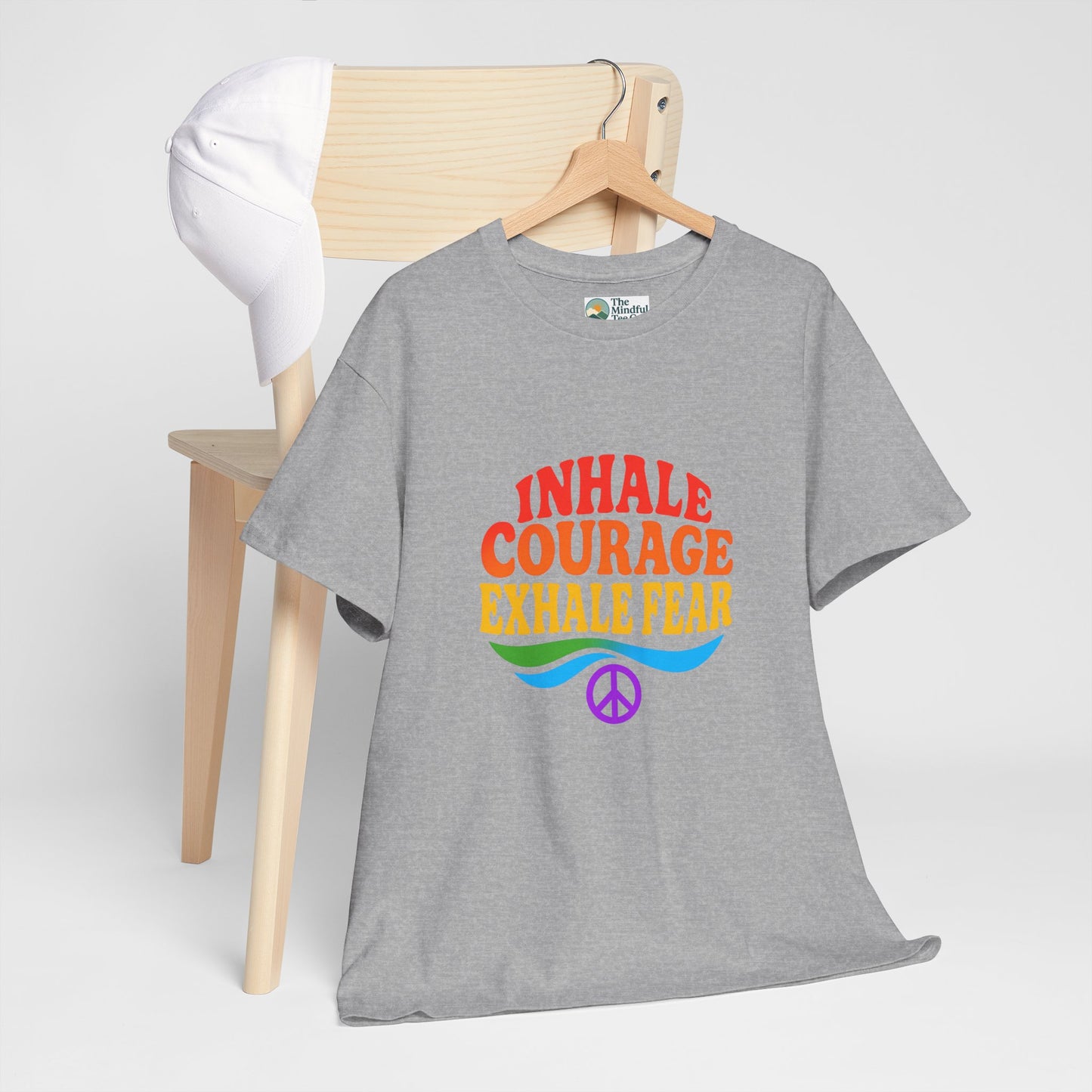 Inhale Courage, Exhale Fear T-Shirt – Retro Affirmation Tee