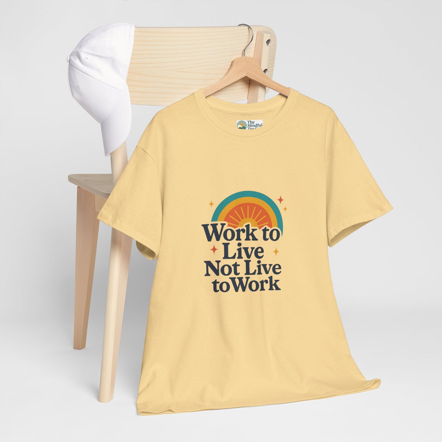 Work to Live, Not Live to Work T-Shirt – Retro Balance & Self-Care