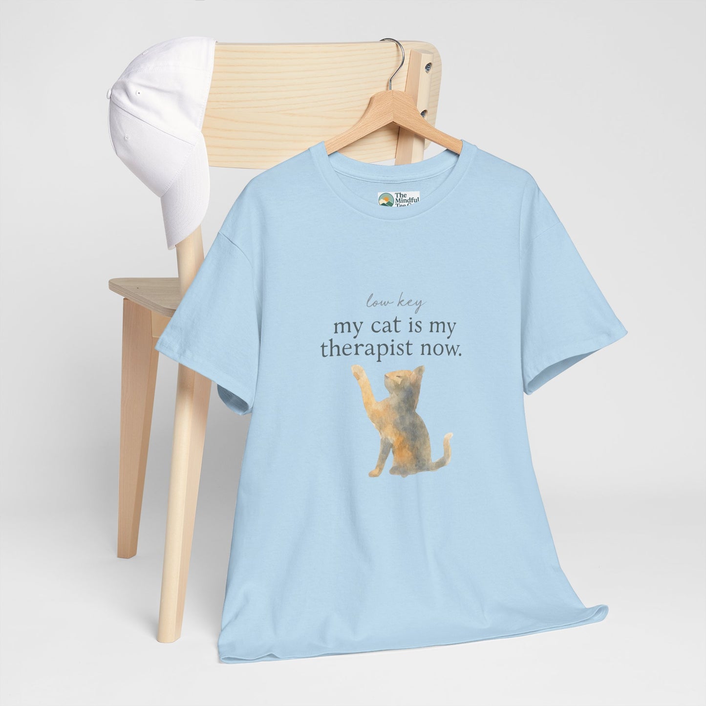 Low Key, My Cat Is My Therapist Now T-Shirt – Funny Cat Tee