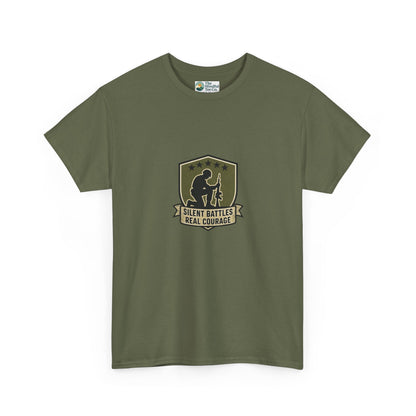 Silent Battles Real Courage T-Shirt – Military Mental Health Tee
