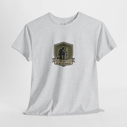 Silent Battles Real Courage T-Shirt – Military Mental Health Tee