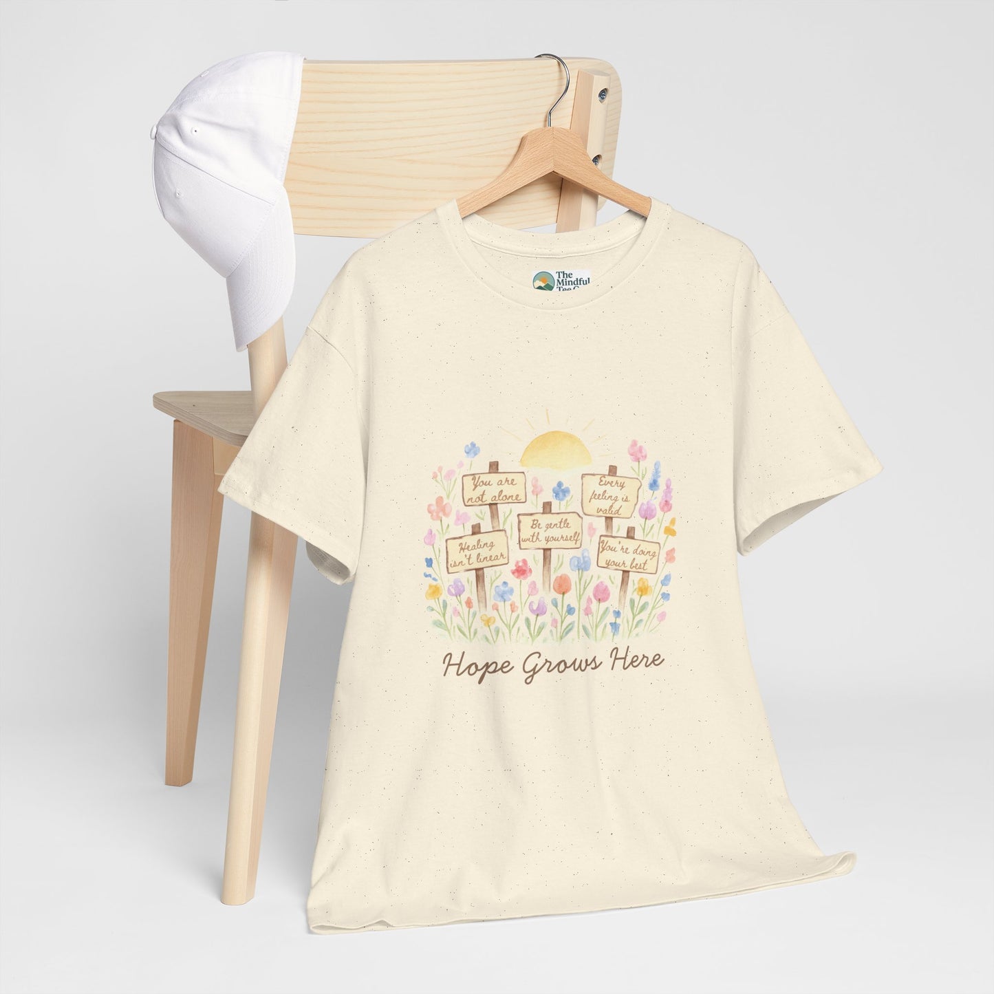 Hope Grows Here T-Shirt – Floral Self-Care Tee