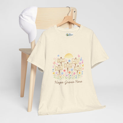 Hope Grows Here T-Shirt – Floral Self-Care Tee