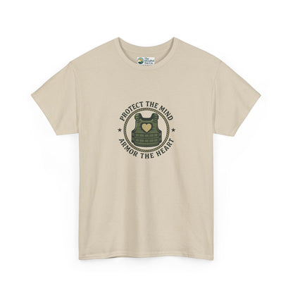 Protect the Mind, Armor the Heart T-Shirt – Military Strength & Resilience  Tee