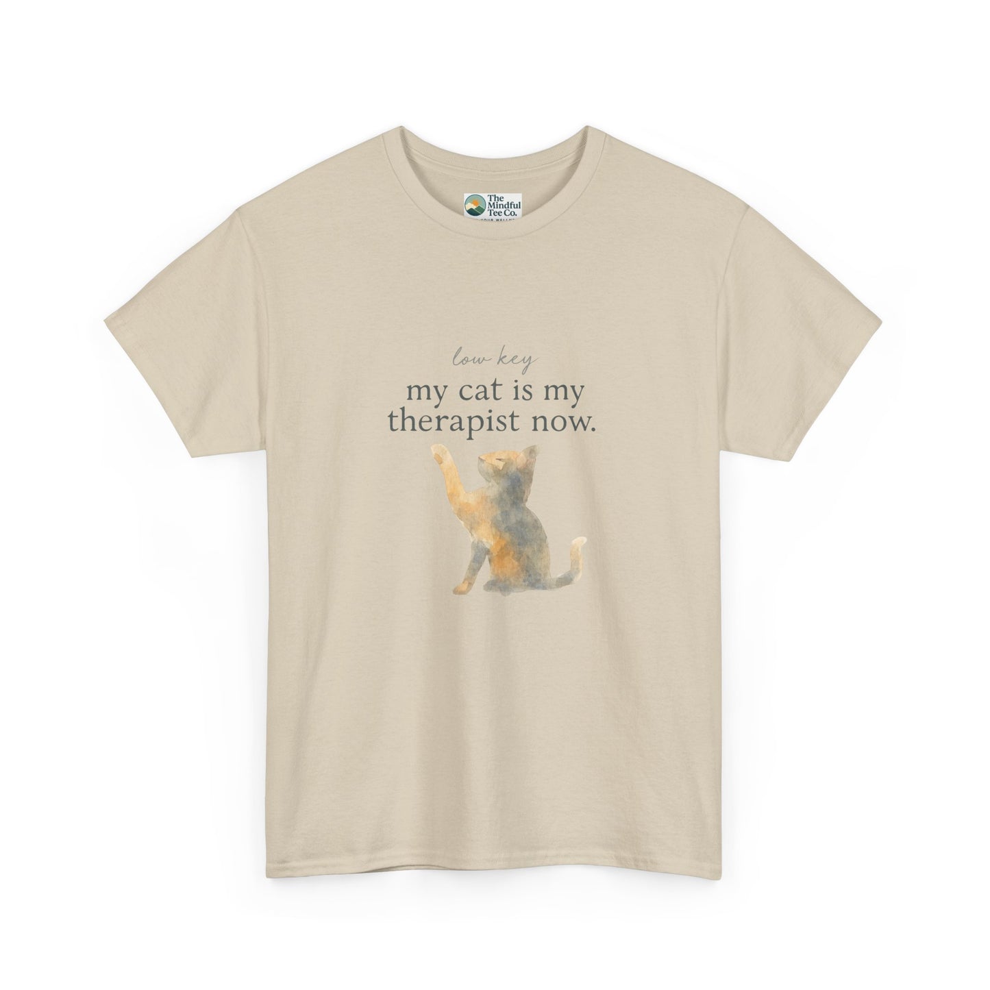 Low Key, My Cat Is My Therapist Now T-Shirt – Funny Cat Tee