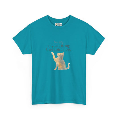 Low Key, My Cat Is My Therapist Now T-Shirt – Funny Cat Tee