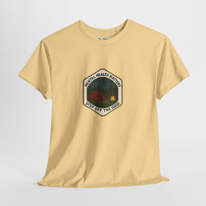 Step Off the Grid T-Shirt – Mental Health Matters Camping Tee