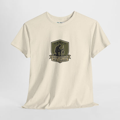 Silent Battles Real Courage T-Shirt – Military Mental Health Tee