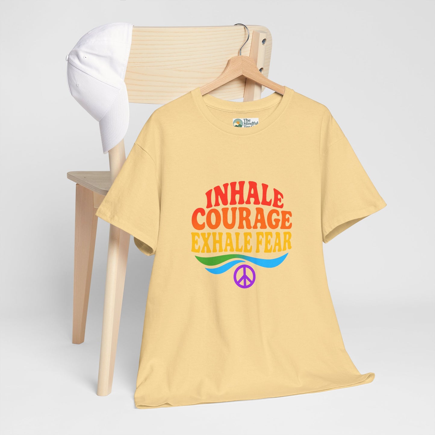 Inhale Courage, Exhale Fear T-Shirt – Retro Affirmation Tee