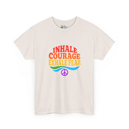 Inhale Courage, Exhale Fear T-Shirt – Retro Affirmation Tee