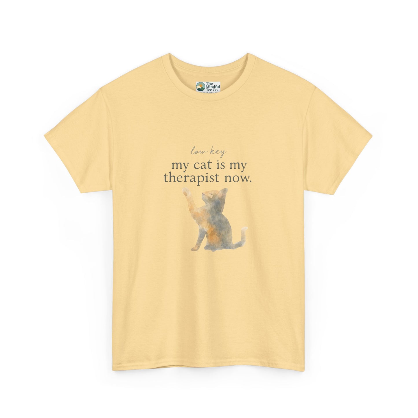 Low Key, My Cat Is My Therapist Now T-Shirt – Funny Cat Tee
