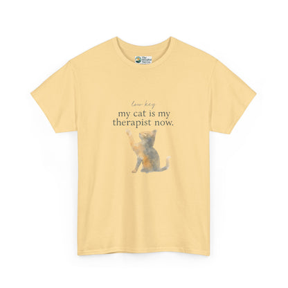 Low Key, My Cat Is My Therapist Now T-Shirt – Funny Cat Tee