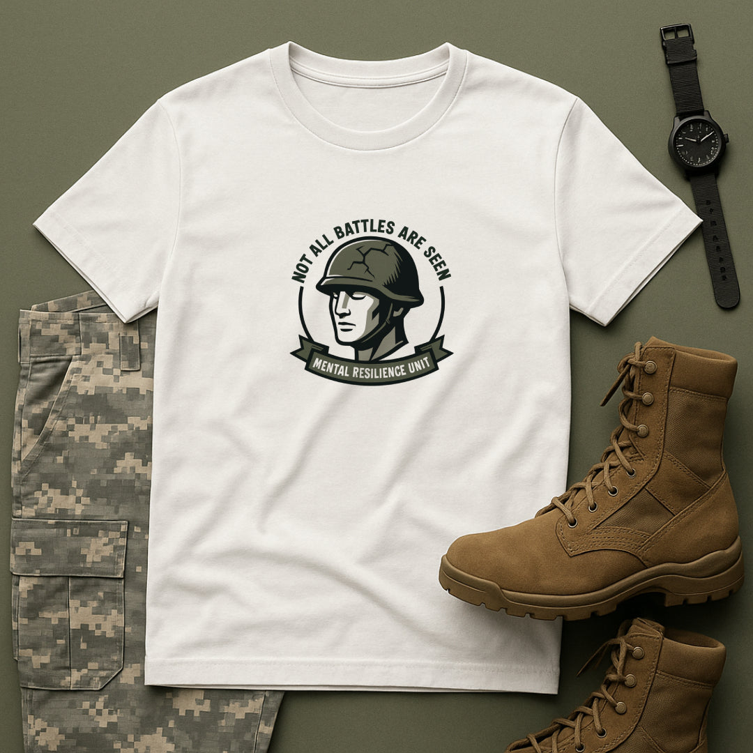 Not All Battles Are Seen T-Shirt – Military Strength & Awareness  Tee