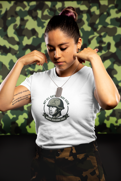 Not All Battles Are Seen T-Shirt – Military Strength & Awareness  Tee