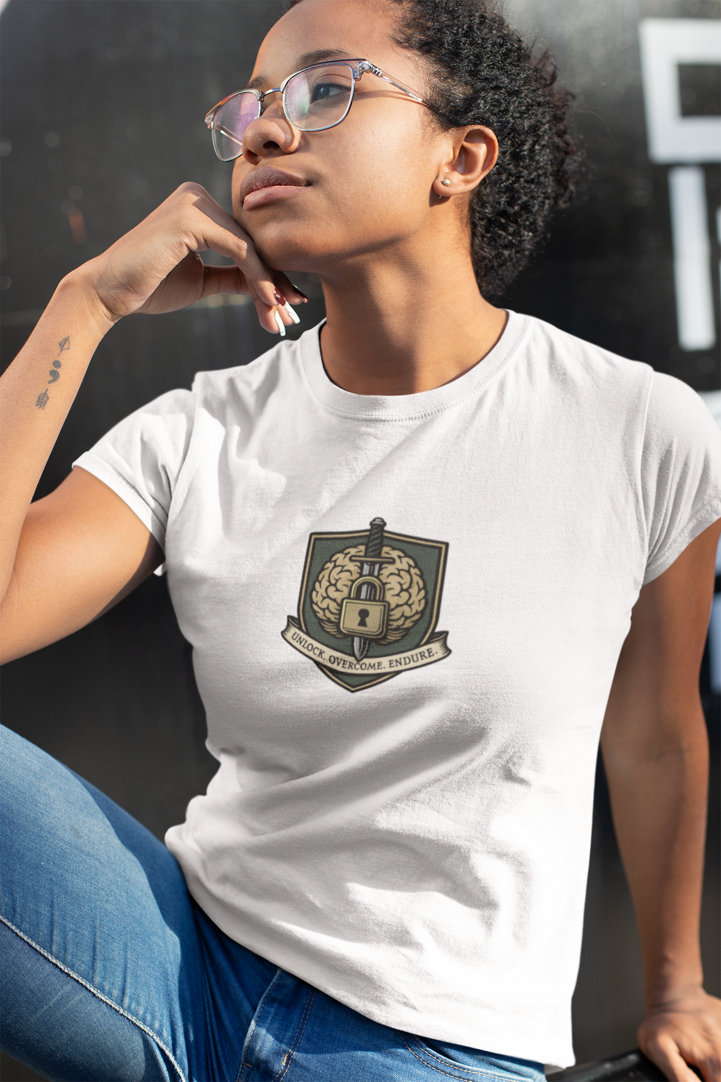 Unlock Overcome Endure T-Shirt – Military Strength & Perseverance  Tee