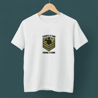 Strength to Stand, Courage to Share T-Shirt – Military Mental Health  Tee