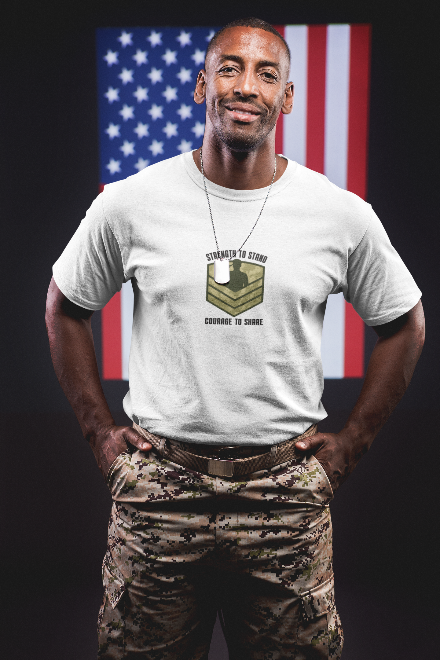 Strength to Stand, Courage to Share T-Shirt – Military Mental Health  Tee