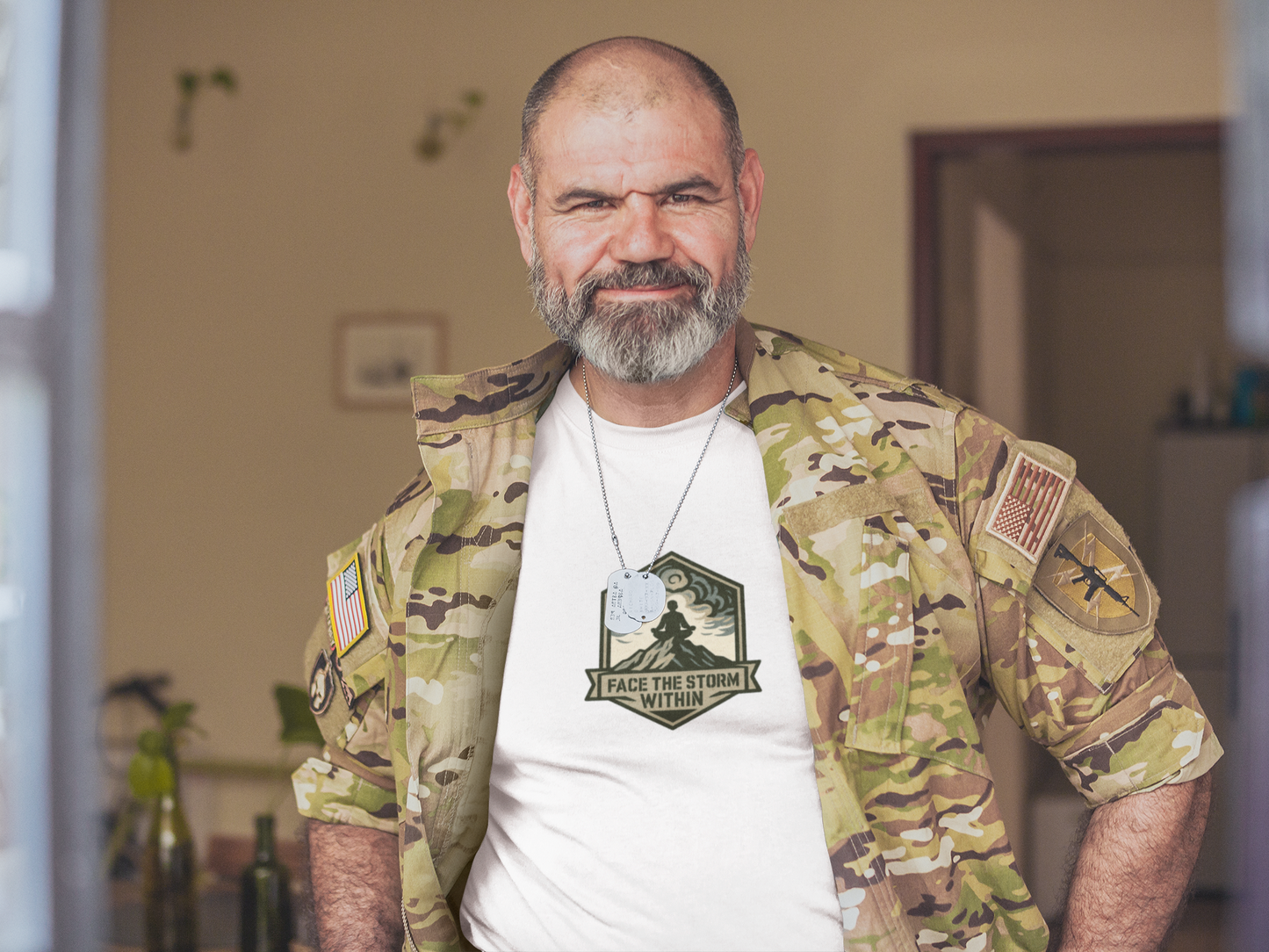 Face the Storm Within T-Shirt – Military Mental Strength Tee