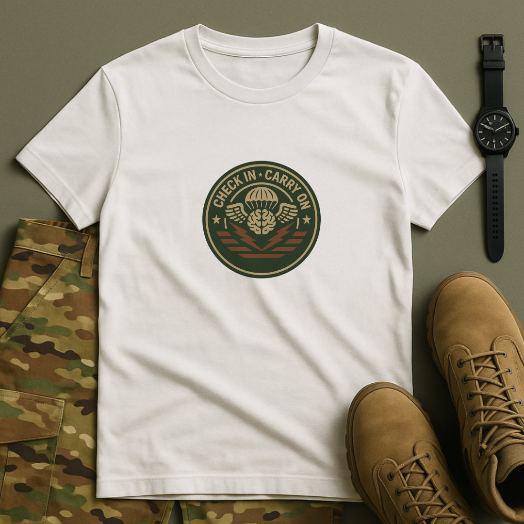 Check In, Carry On T-Shirt - Military Mental Health Tee