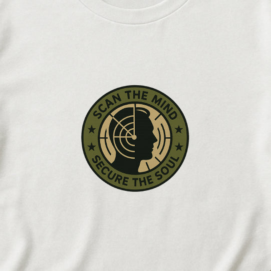 Scan the Mind, Secure the Soul T-Shirt – Military Awareness & Strength  Tee
