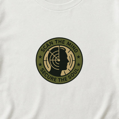 Scan the Mind, Secure the Soul T-Shirt – Military Awareness & Strength  Tee