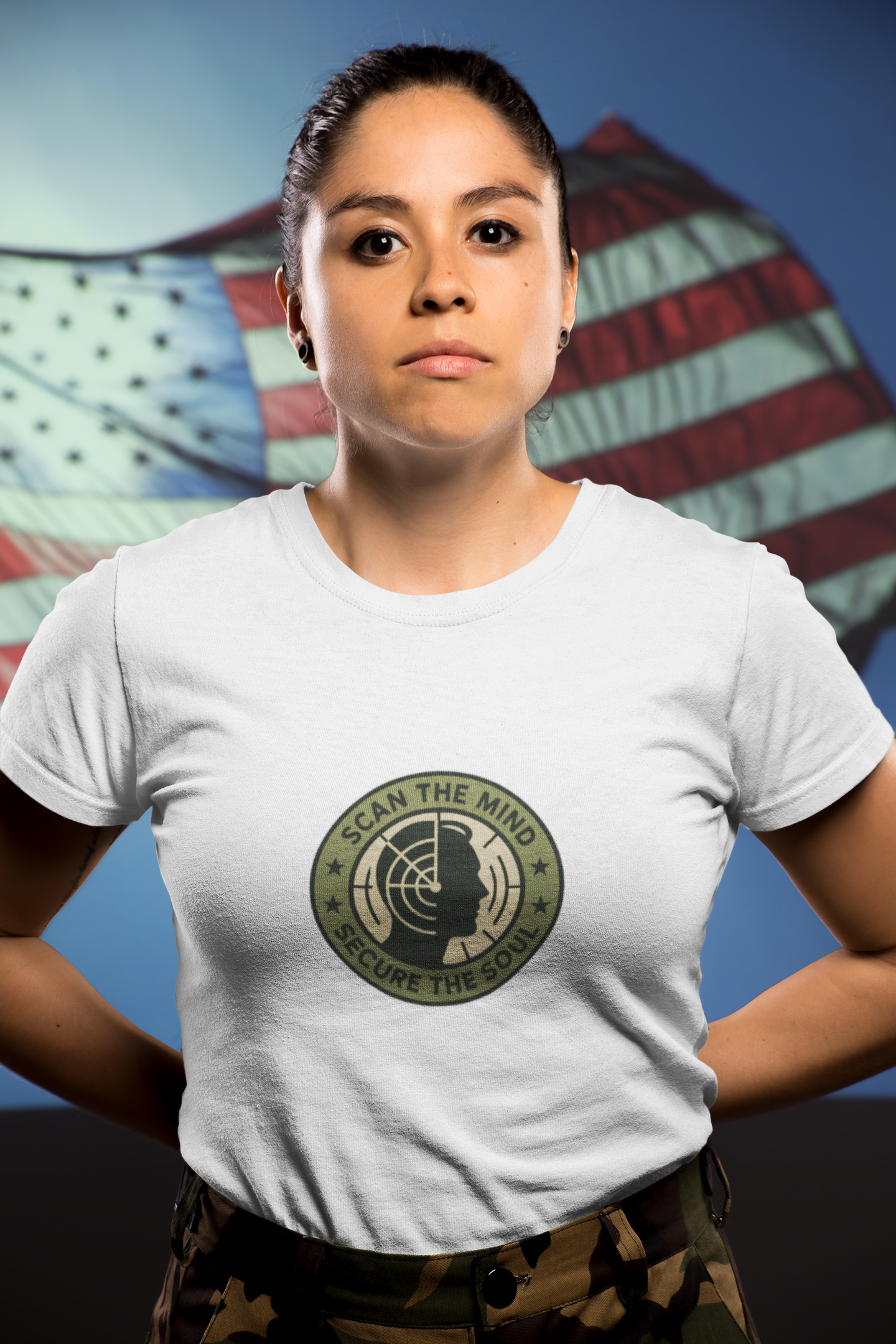 Scan the Mind, Secure the Soul T-Shirt – Military Awareness & Strength  Tee