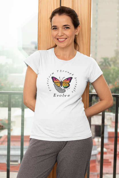 Transform Through Struggle T-Shirt - Butterfly Evolution