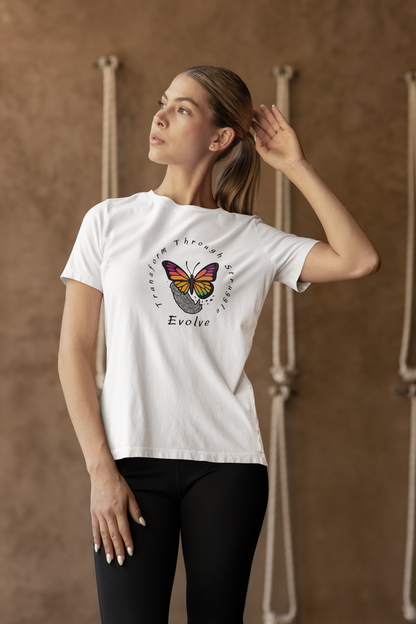 Transform Through Struggle T-Shirt - Butterfly Evolution
