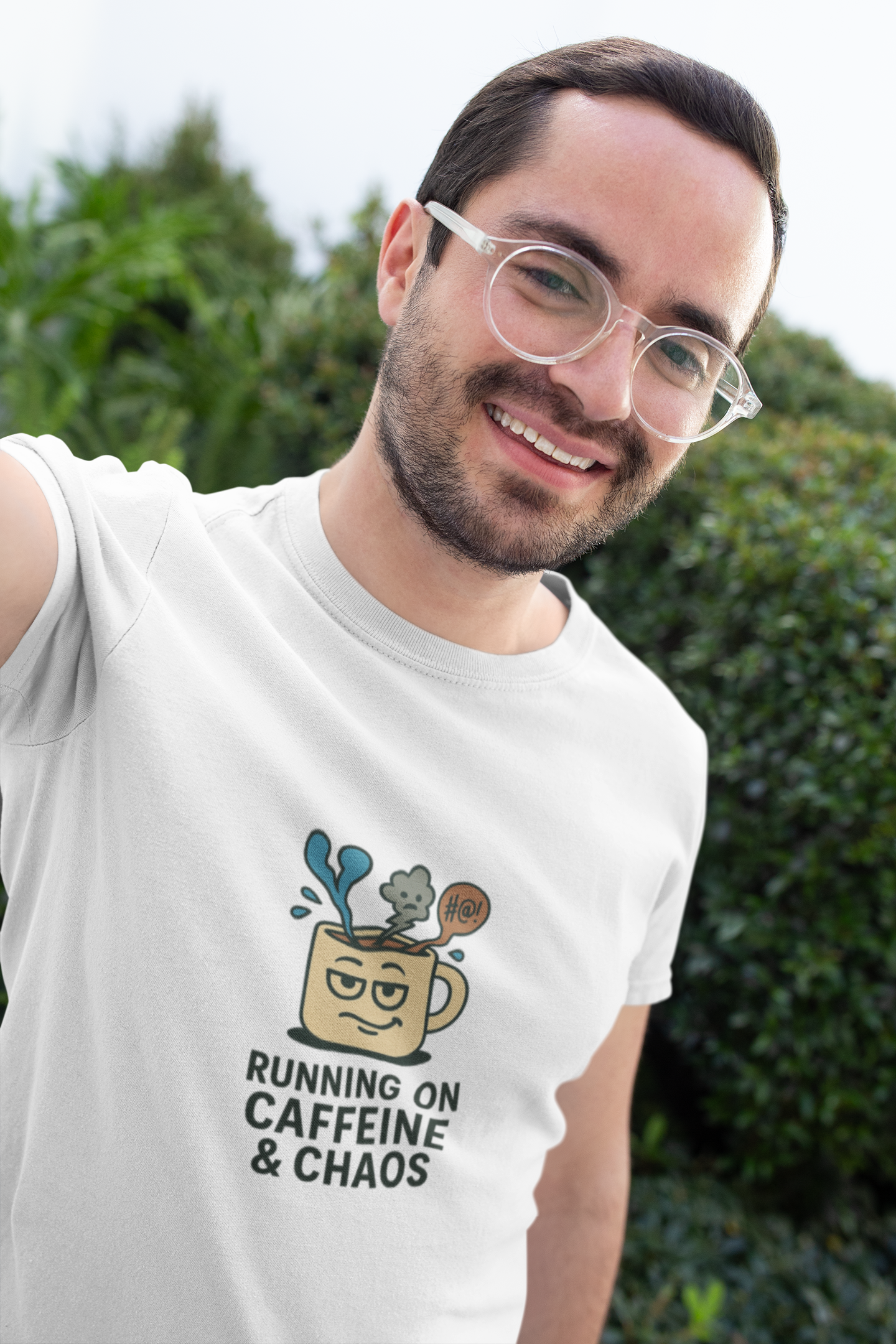Running on Caffeine & Chaos T-Shirt – Funny Coffee Lover Tee