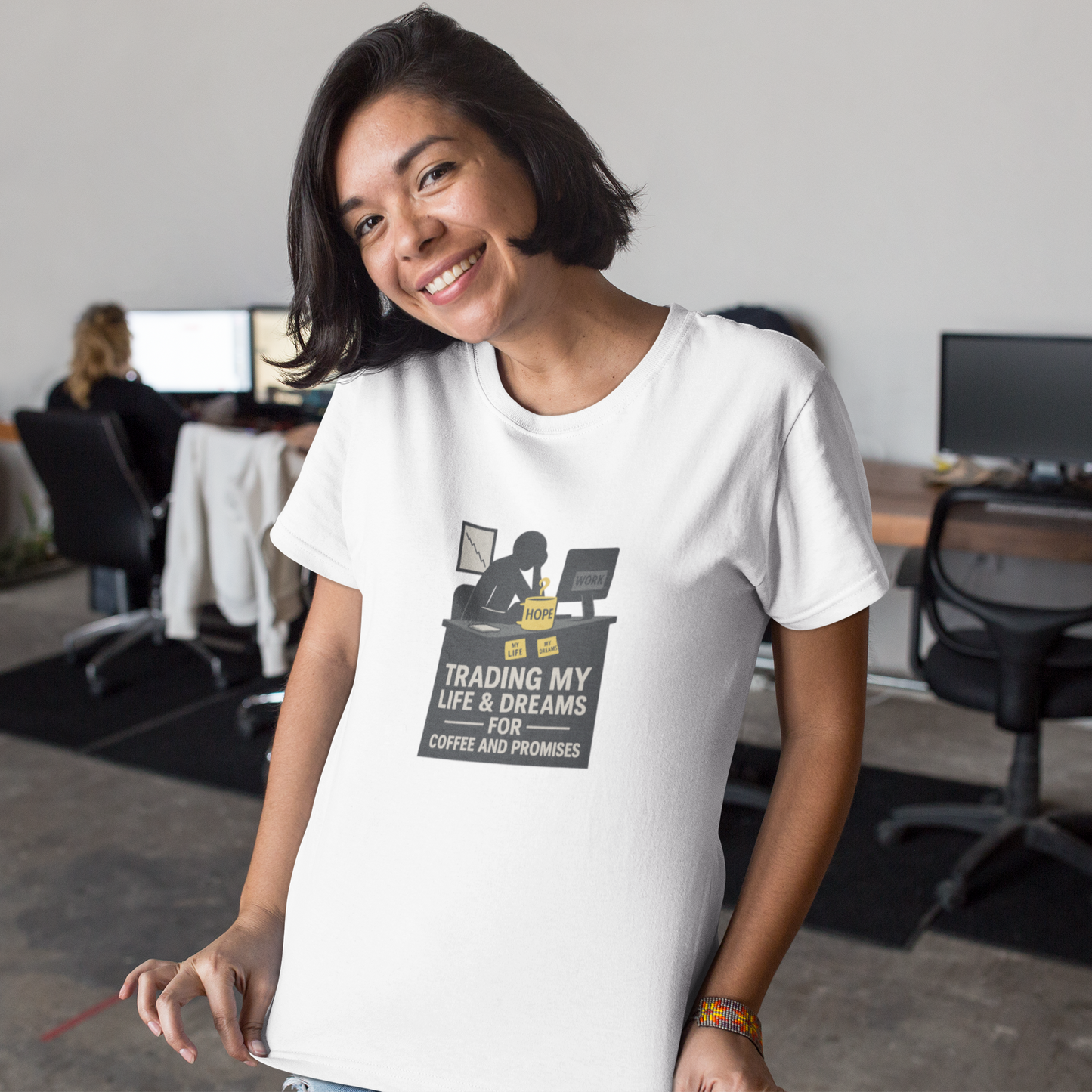 Trading My Life & Dreams T-Shirt – Honest Workplace Mental Health Tee