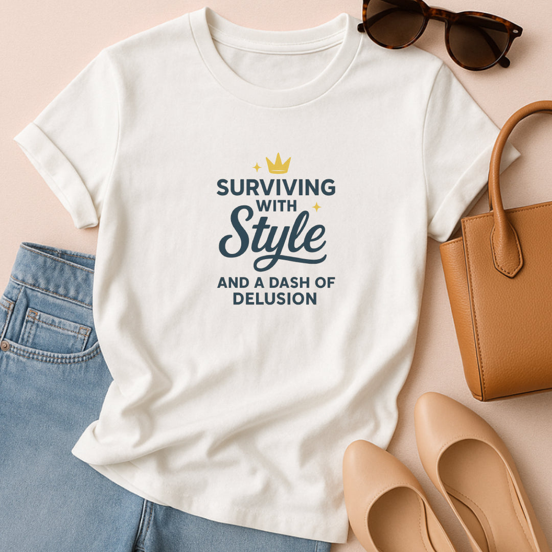 Surviving with Style T-Shirt – Mental Health & Self-Care Tee